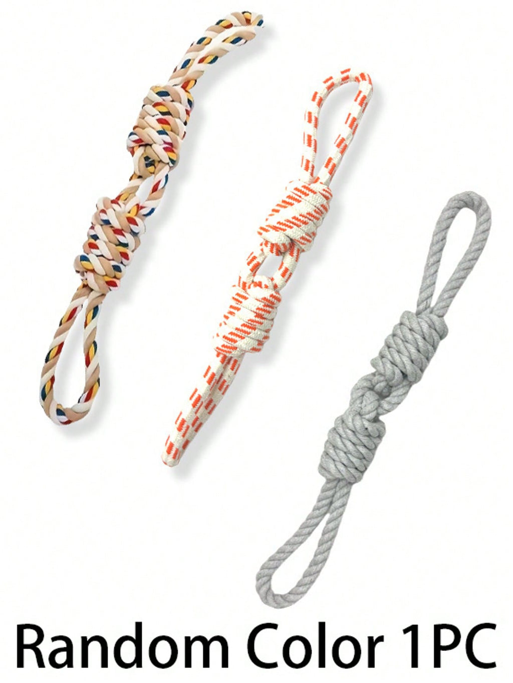 [1pc Durable Dog Toy] 1pc Durable Braided Rope Dog Toy | Interactive Chew And Tug Play, All-Breed Friendly | Random Color Design, Large Breeds, Puppy Toys