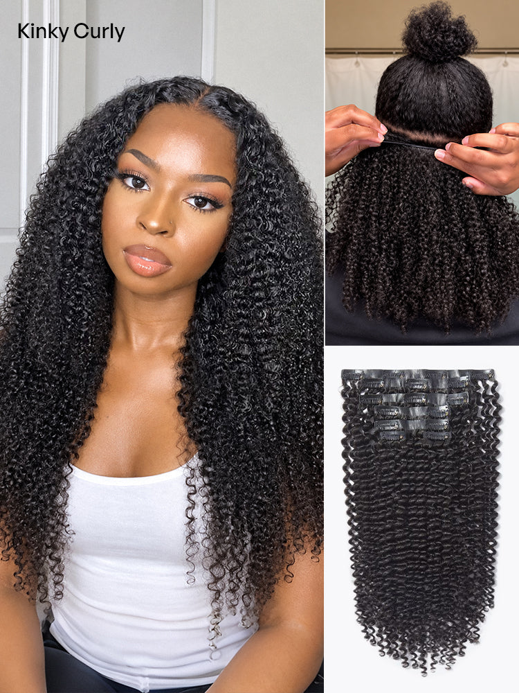 Straight / Body Wave / Kinky Curly / Yaki Straight / Kinky Straight / Messy Curly Clip in Hair Extensions Real Human Hair Pieces 135g 9pcs / 7pcs with Free Gift