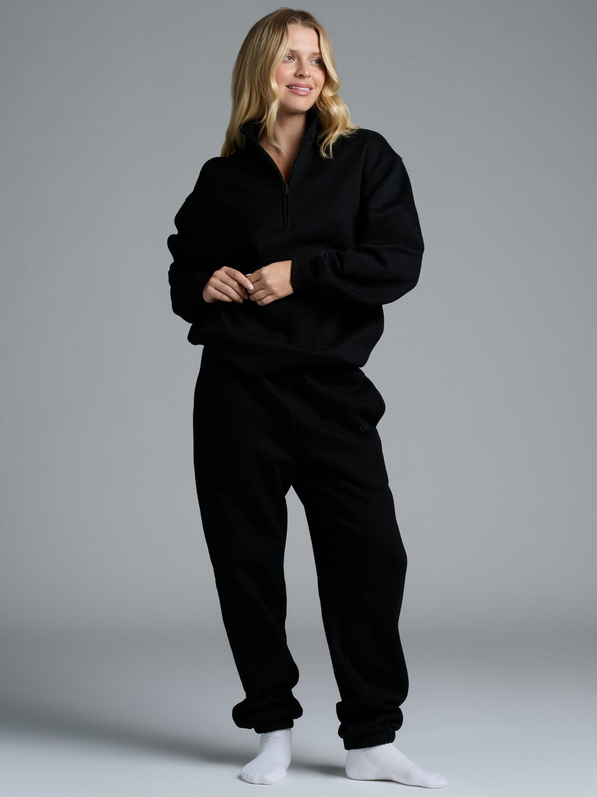 Basic Quarter Zip Mock Neck