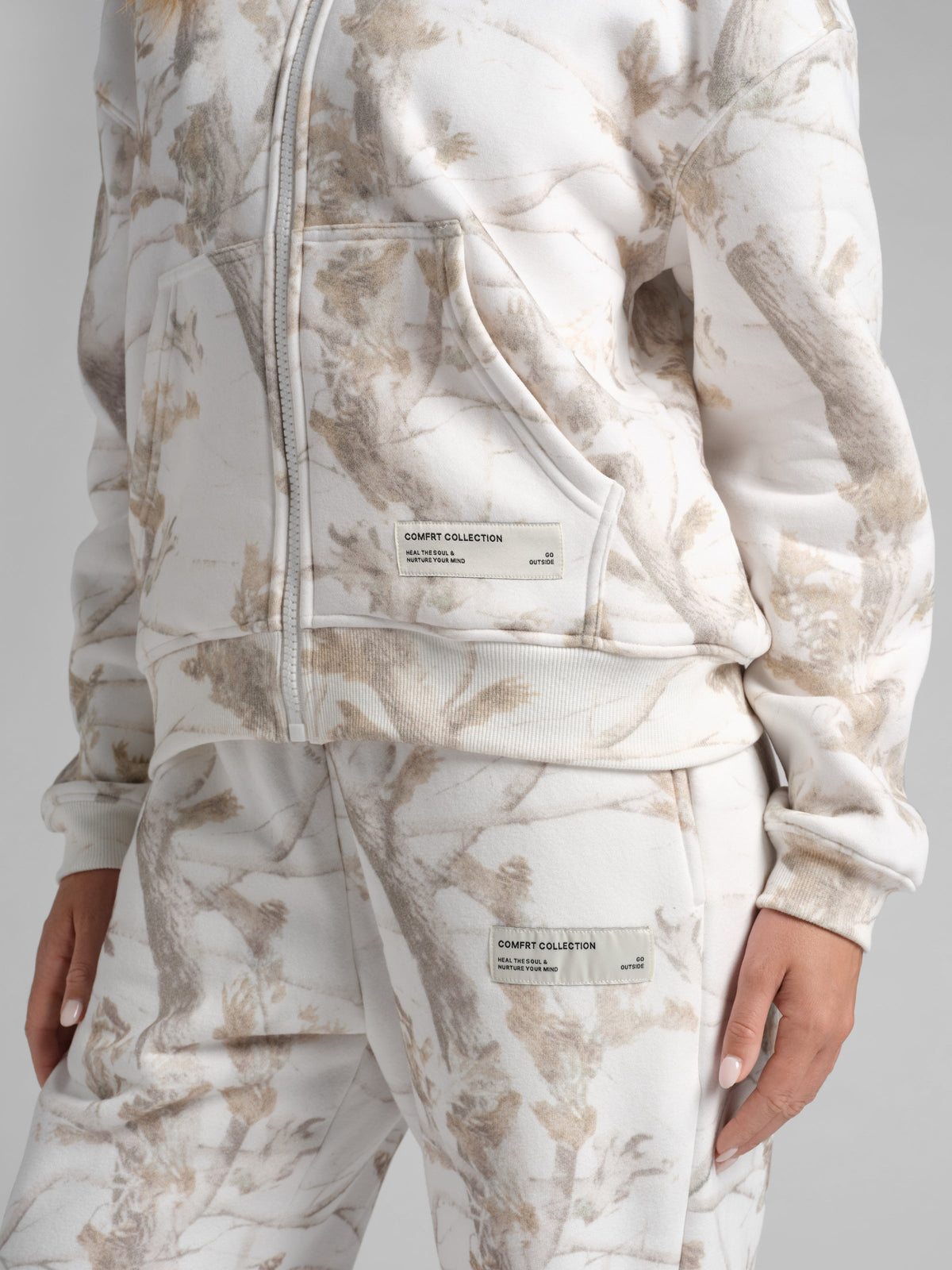 Camo Crop Zip Hoodie - Pre Order