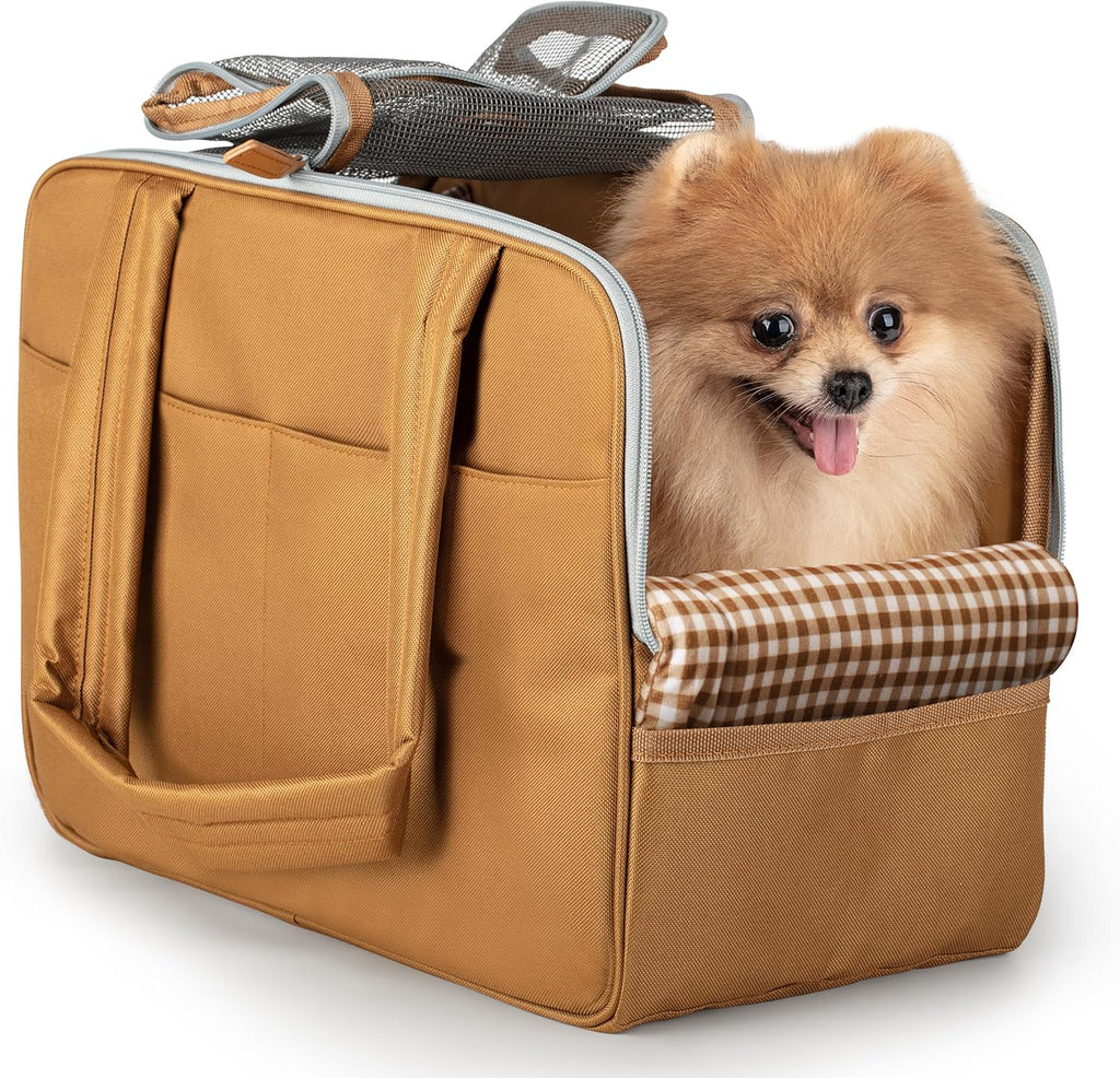 Dog Purse Carrier for Small Dogs – Cotton Padded Interior, Multiple Pockets, Breathable Mesh & Comfortable Strap – Durable Polyester Travel Bag, Lightweight Cat Carrier - Versatile Small Pet Bag