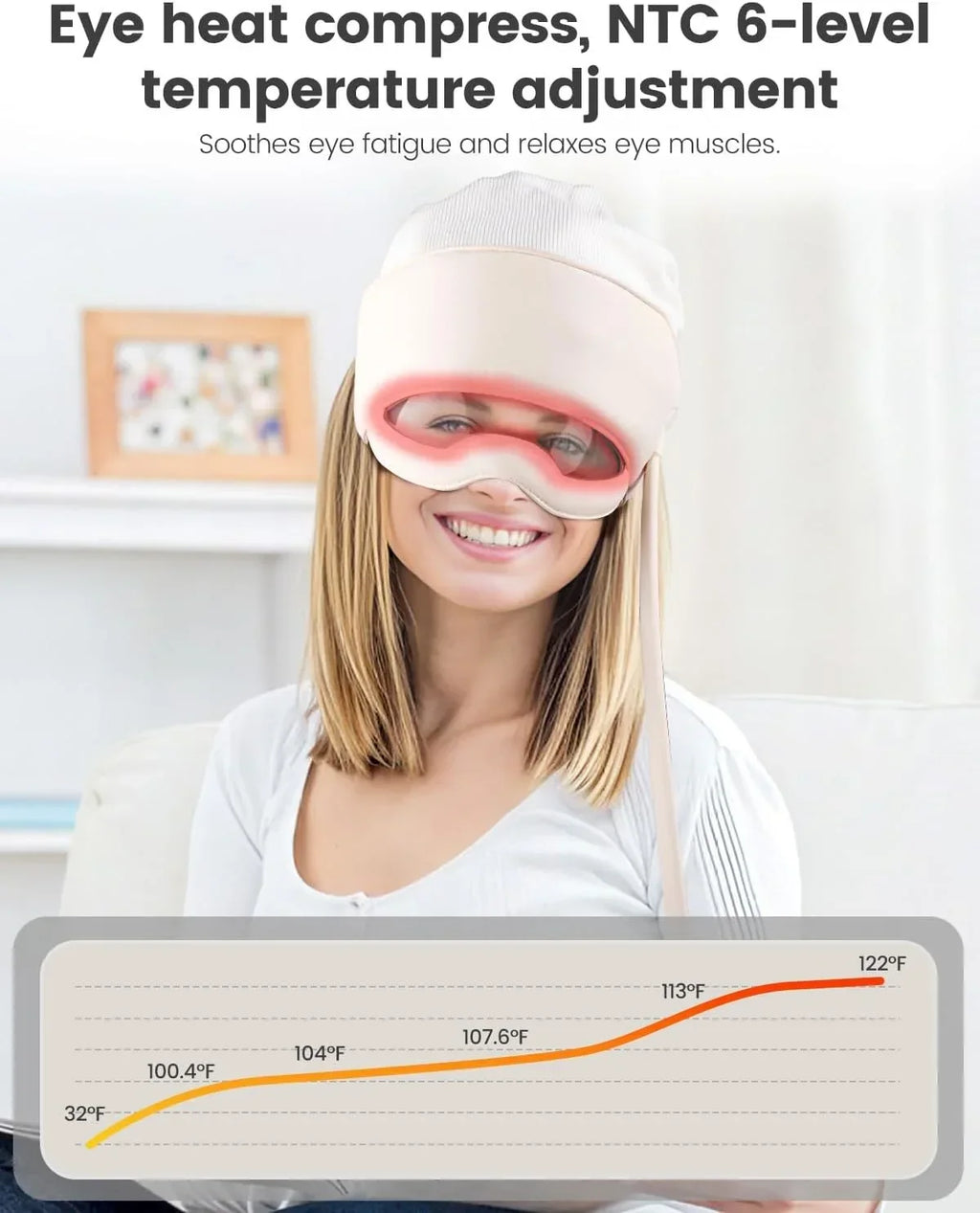 Head Massager for Headaches, Eye Massager with Heat, Rechargeable