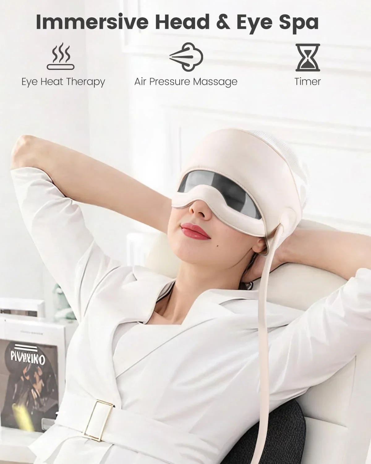 Head Massager for Headaches, Eye Massager with Heat, Rechargeable