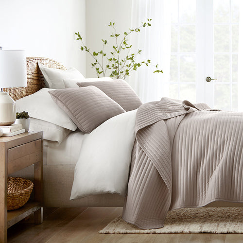 3-Piece Stripe Stitch Quilted Coverlet Set